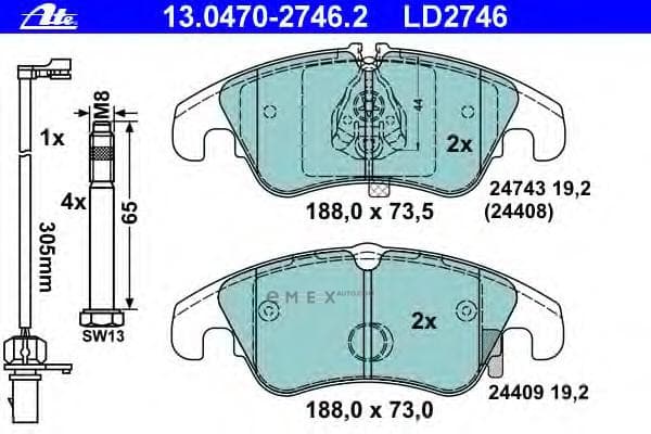 OEM PAD KIT, DISC BRAKE 13047027462