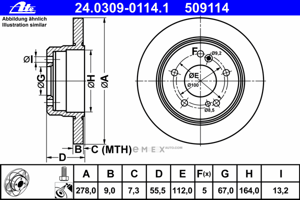 OEM BRAKE ROTOR 24030901141