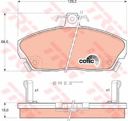 OEM PAD KIT, DISC BRAKE GDB496