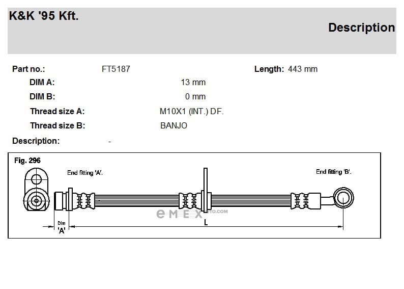 OEM HOSE ASSY, WINDSHIELD WASHER FT5187