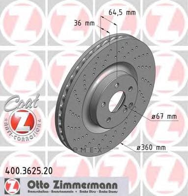 OEM BRAKE DISC FRT VENT DB W211,R230,C219 400362520