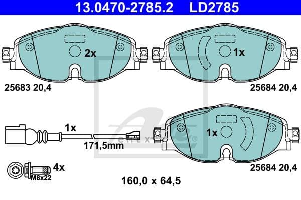 OEM PAD KIT, DISC BRAKE 13047027852