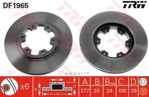 OEM BRAKE ROTOR DF1965