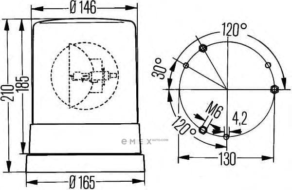 OEM REVOLVING LAMP 12V0008202458 2RL004958101