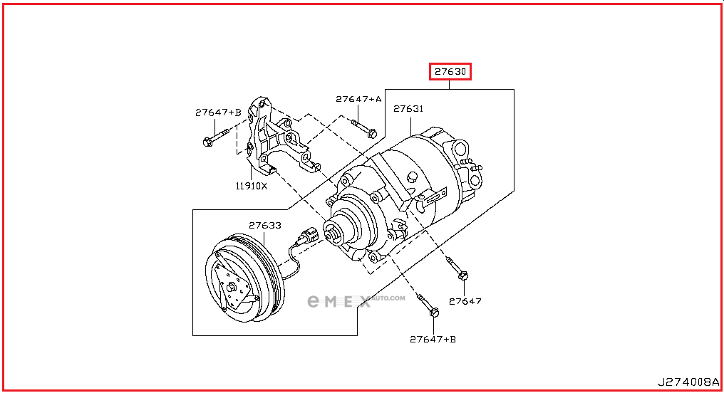 OEM COMPRESSOR ASSY, COOLER 92600CL80A