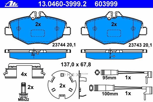 OEM PAD KIT, DISC BRAKE 13046039992