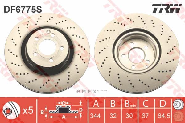 OEM BRAKE DISC/VENTED FRT-C(W204) DF6775S