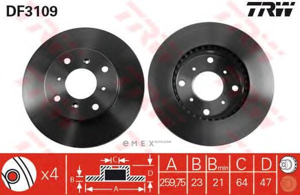 OEM BRAKE ROTOR DF3109