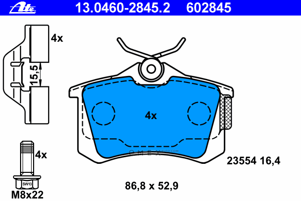 OEM PAD KIT, DISC BRAKE 13046028452