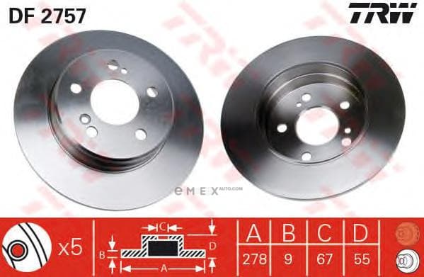 OEM BRAKE ROTOR DF2757