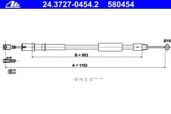 OEM BRAKE SHOE CABLE REAR DB W639/RH 24372704542