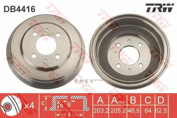 OEM BRAKE DRUM DB4416