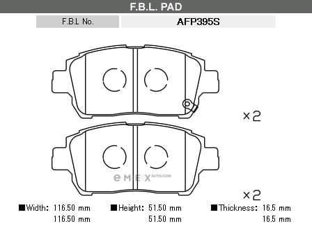 OEM PAD KIT, DISC BRAKE AFP395S