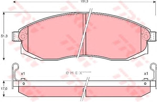 OEM PAD KIT, DISC BRAKE GDB3124