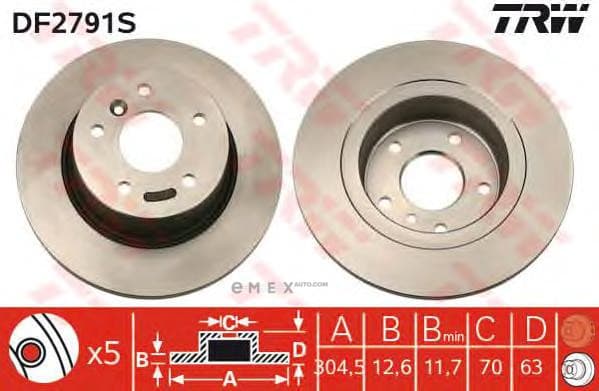 OEM BRAKE ROTOR DF2791S