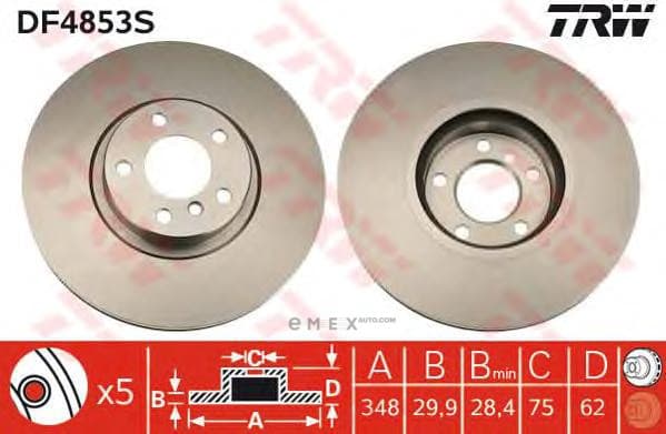 OEM BRAKE ROTOR DF4853S