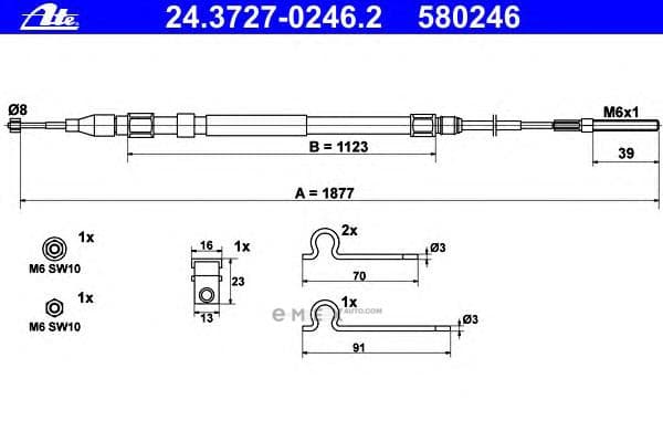 OEM CABLE ASSY, PARKING BRAKE 24372702462