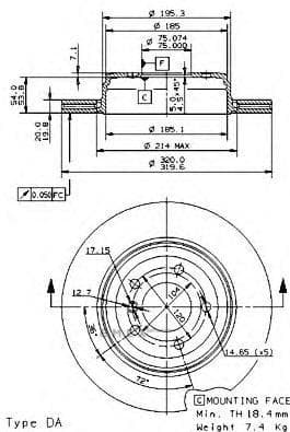 OEM BRAKE DISC RR-5SR(E60/E61) 09942510