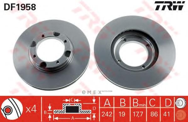 OEM BRAKE ROTOR DF1958