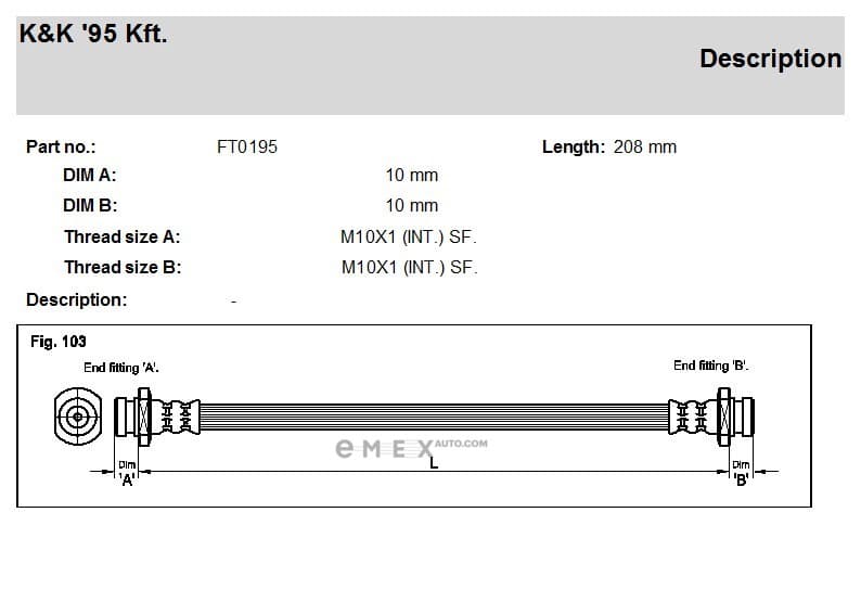 OEM HOSE ASSY, WINDSHIELD WASHER FT0195