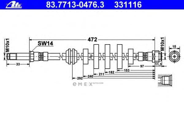 OEM HOSE ASSY, WINDSHIELD WASHER 83771304763