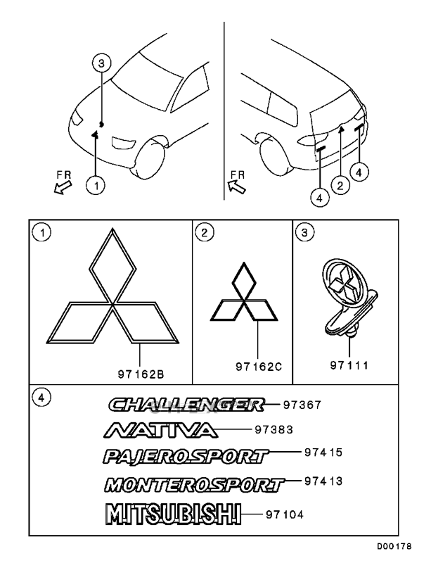 OEM EMBLEM NAME PLATE, PLASTIC 7415A368