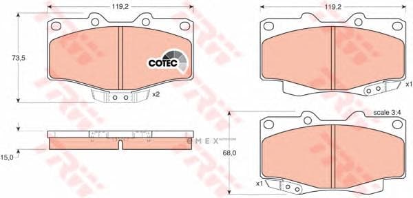 OEM PAD KIT, DISC BRAKE GDB797