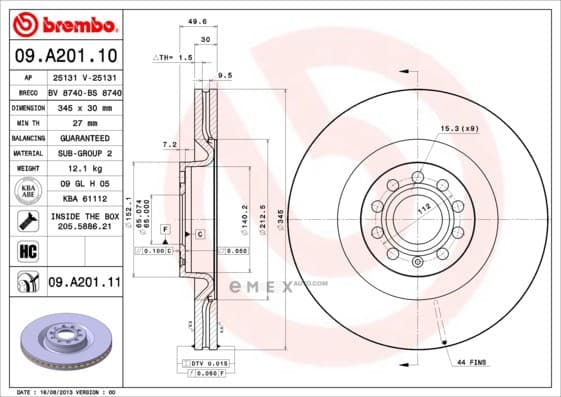 OEM Brake Disc 09A20111