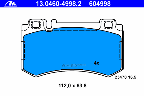 OEM BRAKE PAD SET REAR DB W211,W220,W215,W221,W230,W21 13046049982