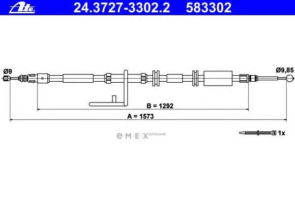 OEM CABLE ASSY, PARKING BRAKE 24372733022