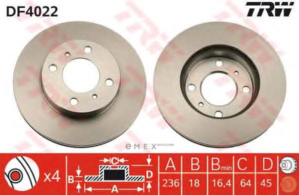 OEM BRAKE ROTOR DF4022