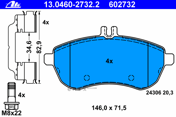 OEM PAD KIT, DISC BRAKE 13046027322