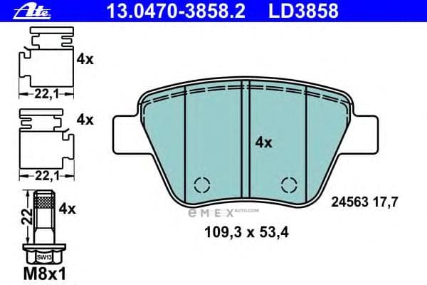 OEM PAD KIT, DISC BRAKE 13047038582