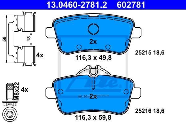 OEM PAD KIT, DISC BRAKE 13046027812