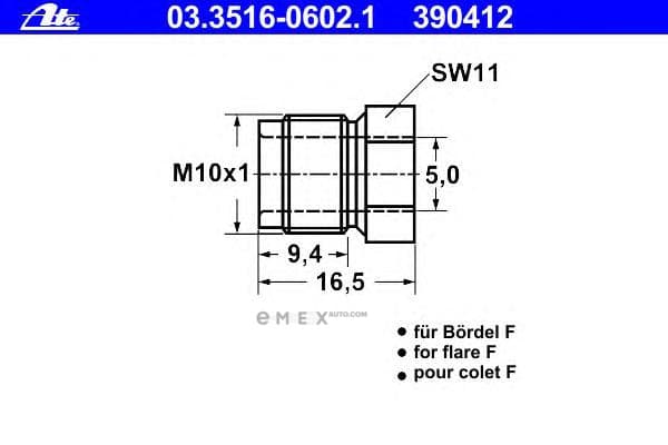 OEM BOLT, METAL 03351606021