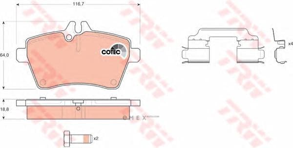 OEM PAD KIT, DISC BRAKE GDB1630