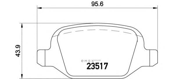 OEM Rear Brake Pad Set, Disc Brake P23065