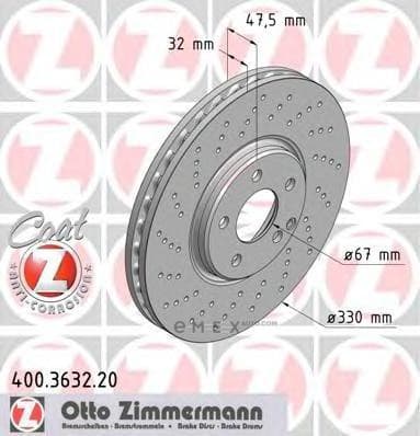 OEM BRAKE DISC FRT VENT DB W220,W211/4MATIC 400363220