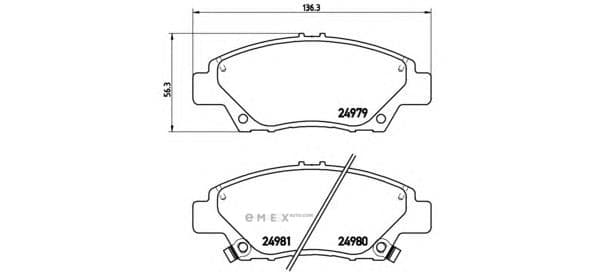 OEM Front Brake Pad Set, Disc Brake P28050