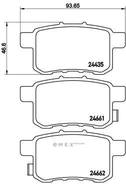 OEM Rear Brake Pad Set, Disc Brake P28072