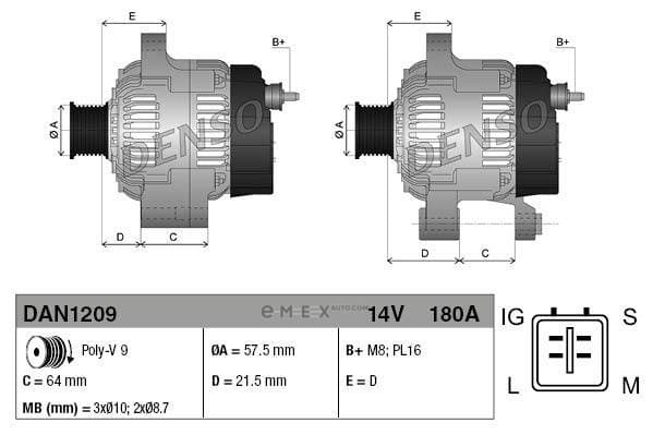 OEM ALTERNATOR ASSY DAN1209