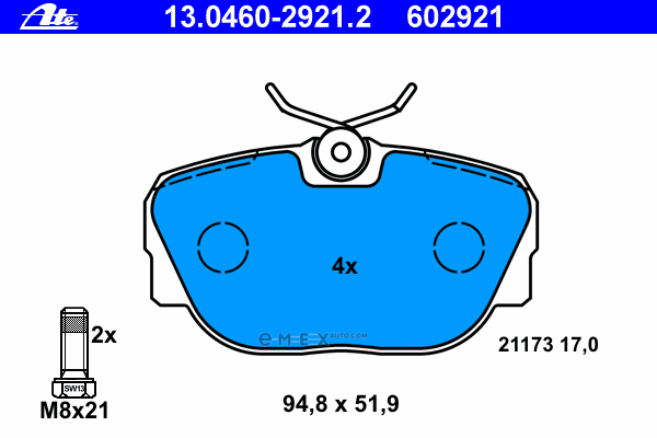 OEM BRAKE PAD SET FRT BMW E30/17MM 13046029212