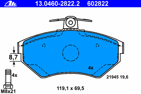 OEM PAD KIT, DISC BRAKE 13046028222