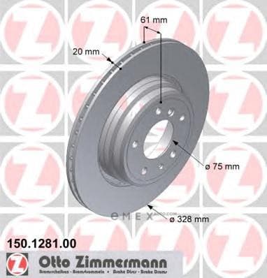 OEM BRAKE DISC REAR BMW E38,E31/750,850/8,12CYL 150128100