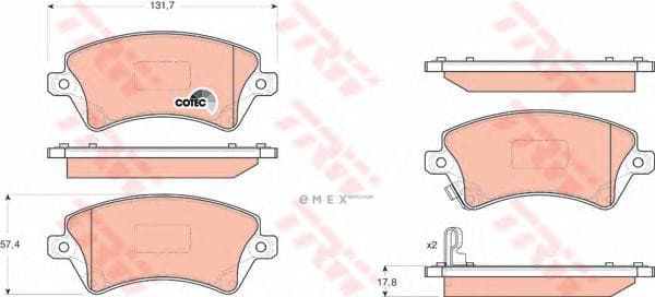 OEM PAD KIT, DISC BRAKE GDB3288