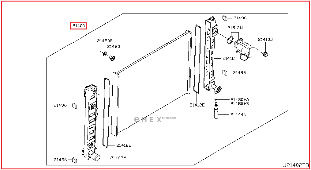 OEM RADIATOR ASSY, A/C 214601MA0A