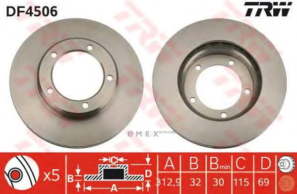 OEM BRAKE ROTOR DF4506