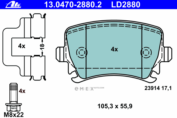 OEM PAD KIT, DISC BRAKE 13047028802