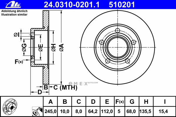 OEM BRAKE ROTOR 24031002011