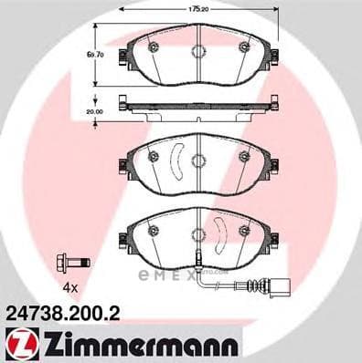 OEM PAD KIT, DISC BRAKE 247382002